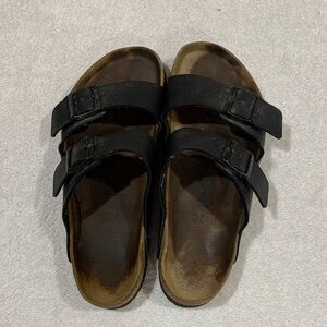 Men's Black Double-Strap Slide Sandals
